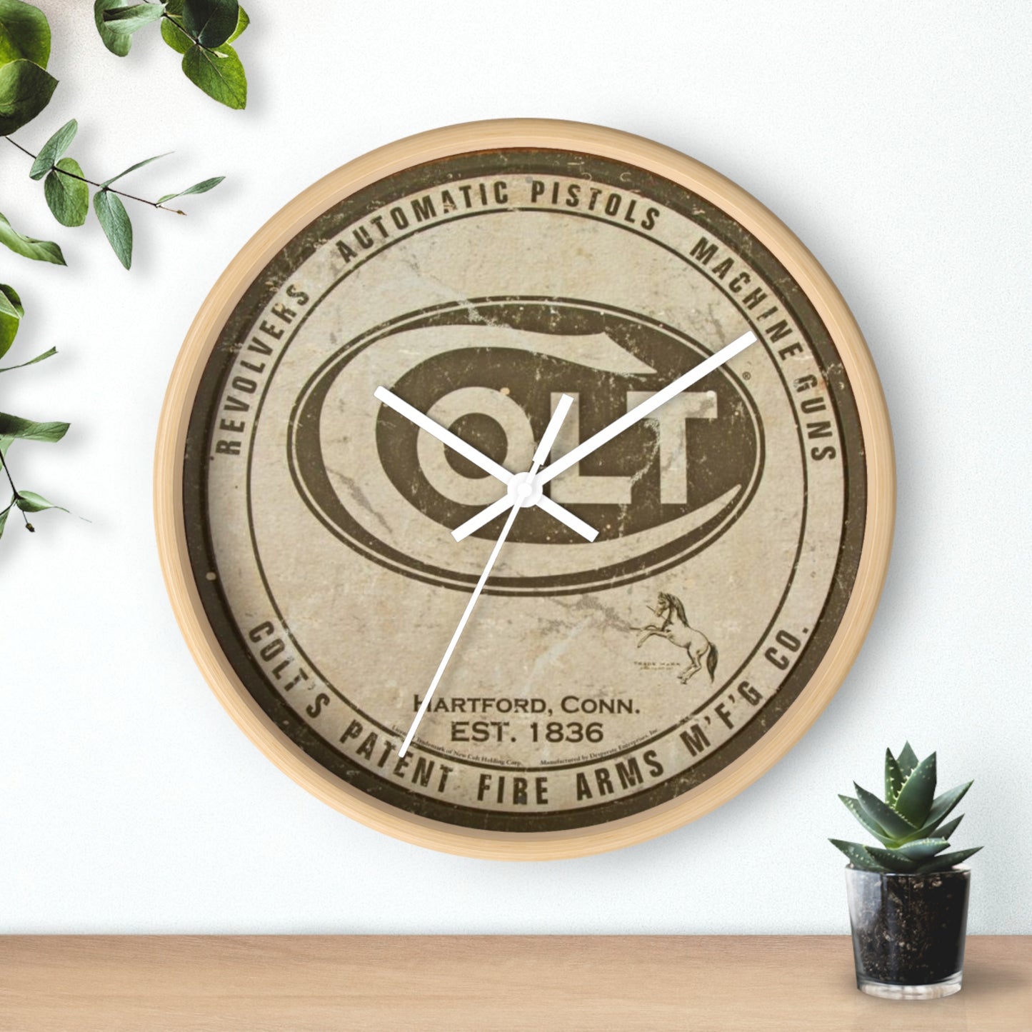 Colt REVOLVERS PISTOLS MACHINE GUNS Wall Clock