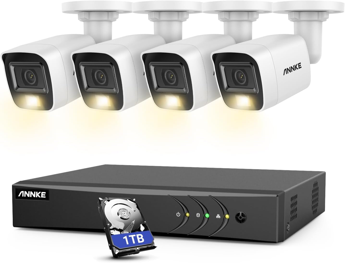5MP Home Security Camera System with AI Human/Vehicle Detection, 8CH H.265+ DVR Recorder with 4X 5MP (2560TVL) Wired IP67 Outdoor CCTV Cameras, 100 Ft EXIR Night Vision with Smart IR & WDR TRUCK DRIVER