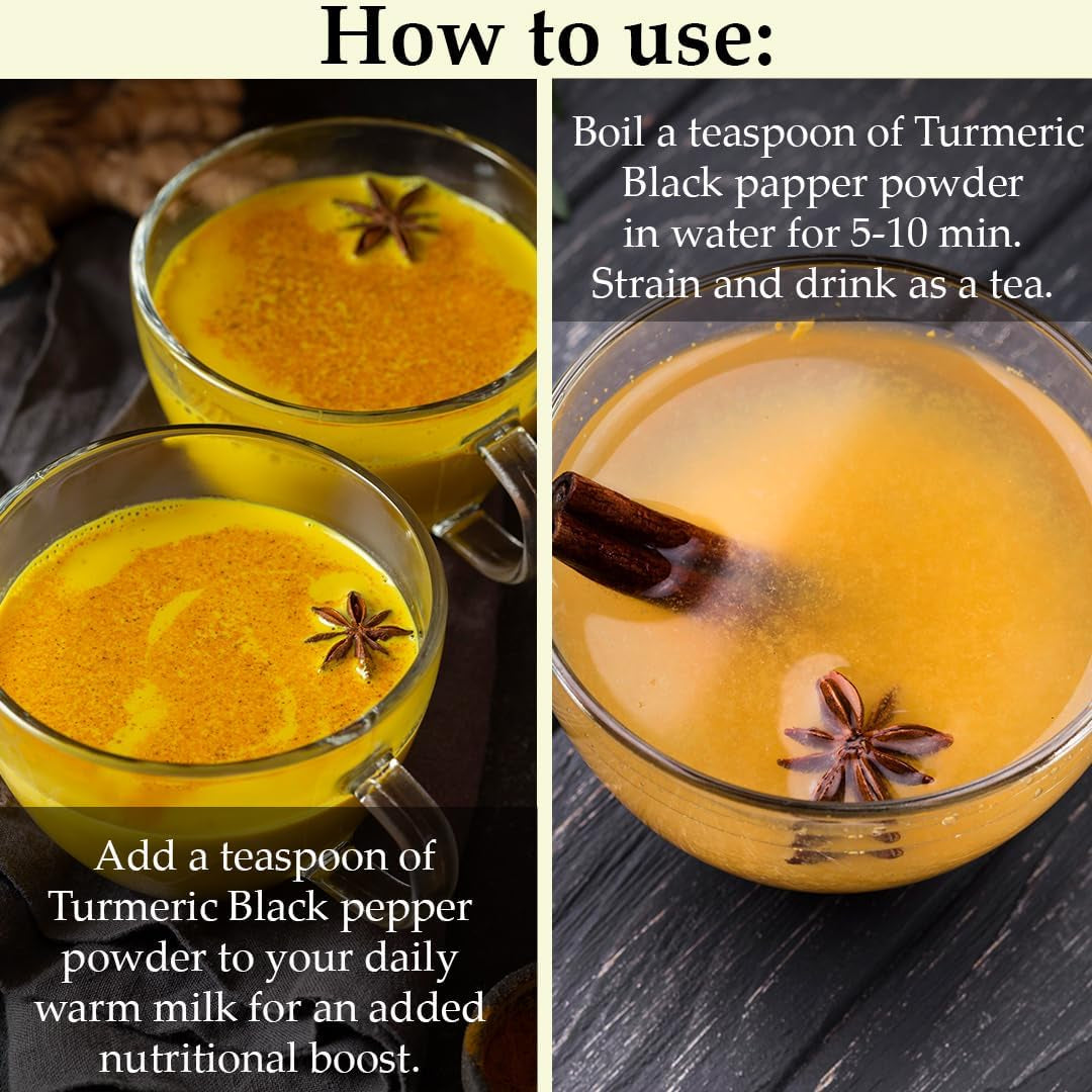 Turmeric Black Pepper Powder, Curcuma Longa with Piper Nigrum,Vegan, Gluten-Free, Non-Gmo 227 Gram, 0.5 Lb TLBH