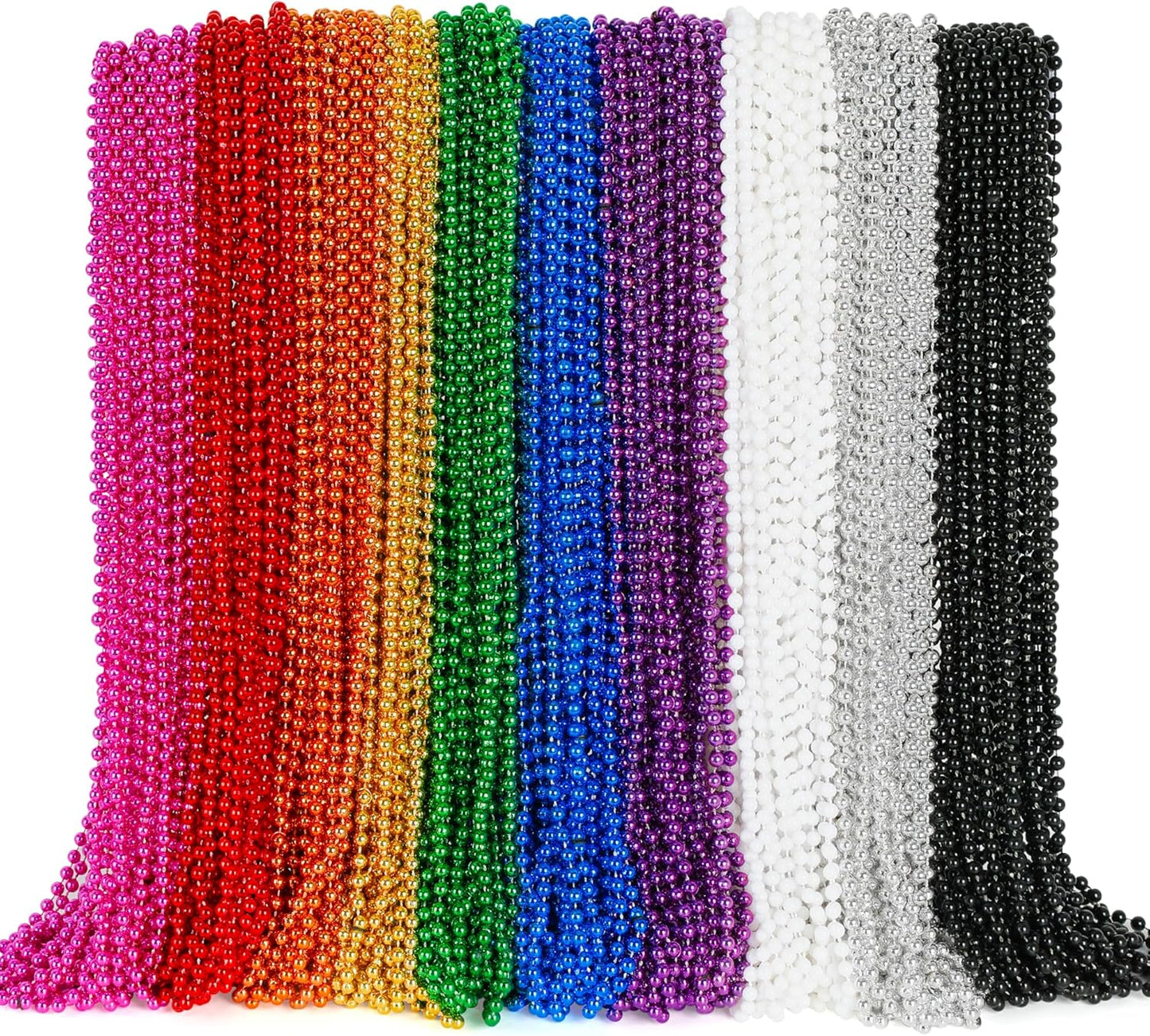 100PCS St Patricks Day Accessories, Green St. Patricks Day Beads Necklace, 33" round Beads Irish Saint Patricks Necklaces Costume Bulk, Parade Throw Accessories for Wedding Birthday St. Patricks Decor