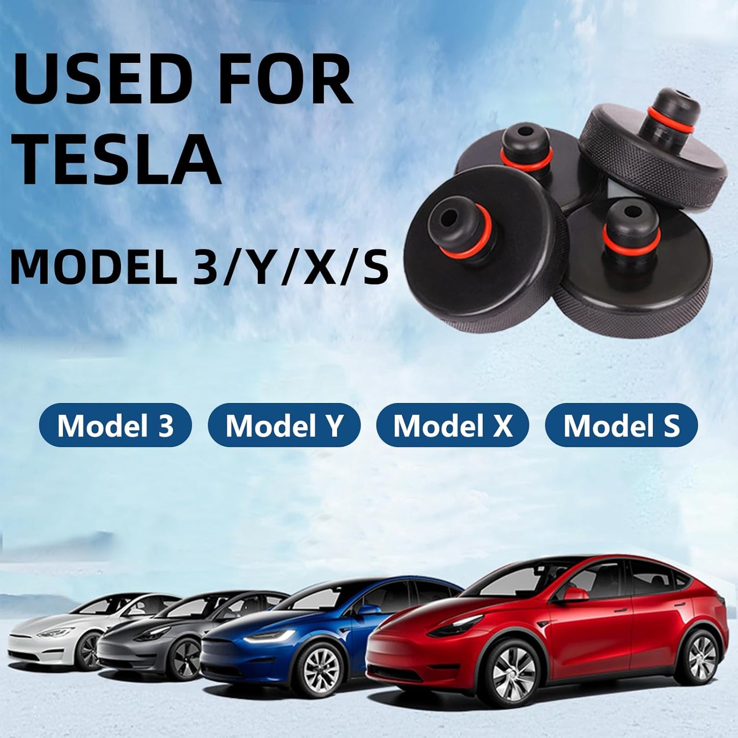 Tesla Jack Pads Lifting Jack Pad for Tesla Model 3/Y/S/X,4 Pack Pucks Accessories with Tire Repair Tools Kit for Tesla Vehicles 2016 to 2025