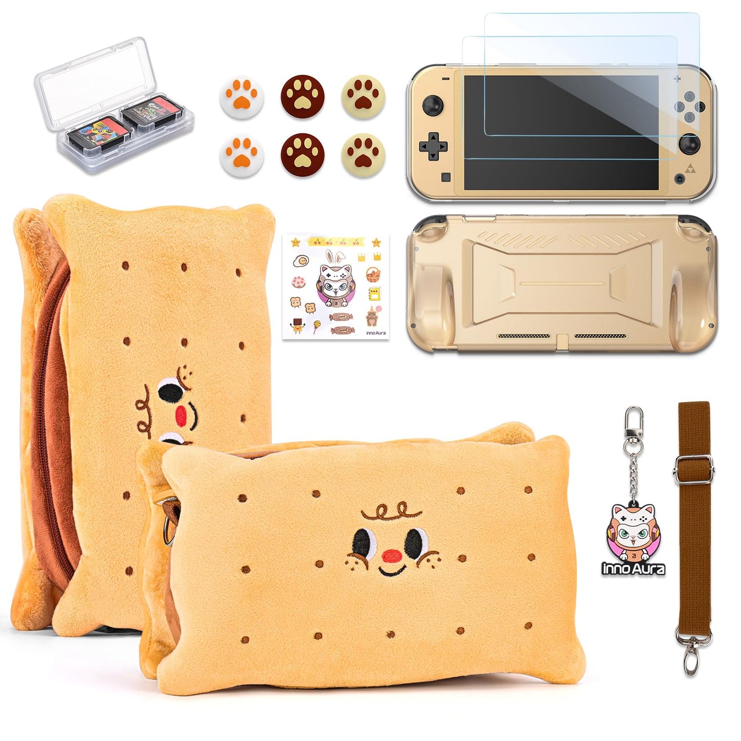 Switch Lite Case 18 in 1 Switch Lite Accessories Bundle with Switch Lite Carrying Case, Switch Game Case, Switch Lite Screen Protector, Switch Thumb Grips (Purple)