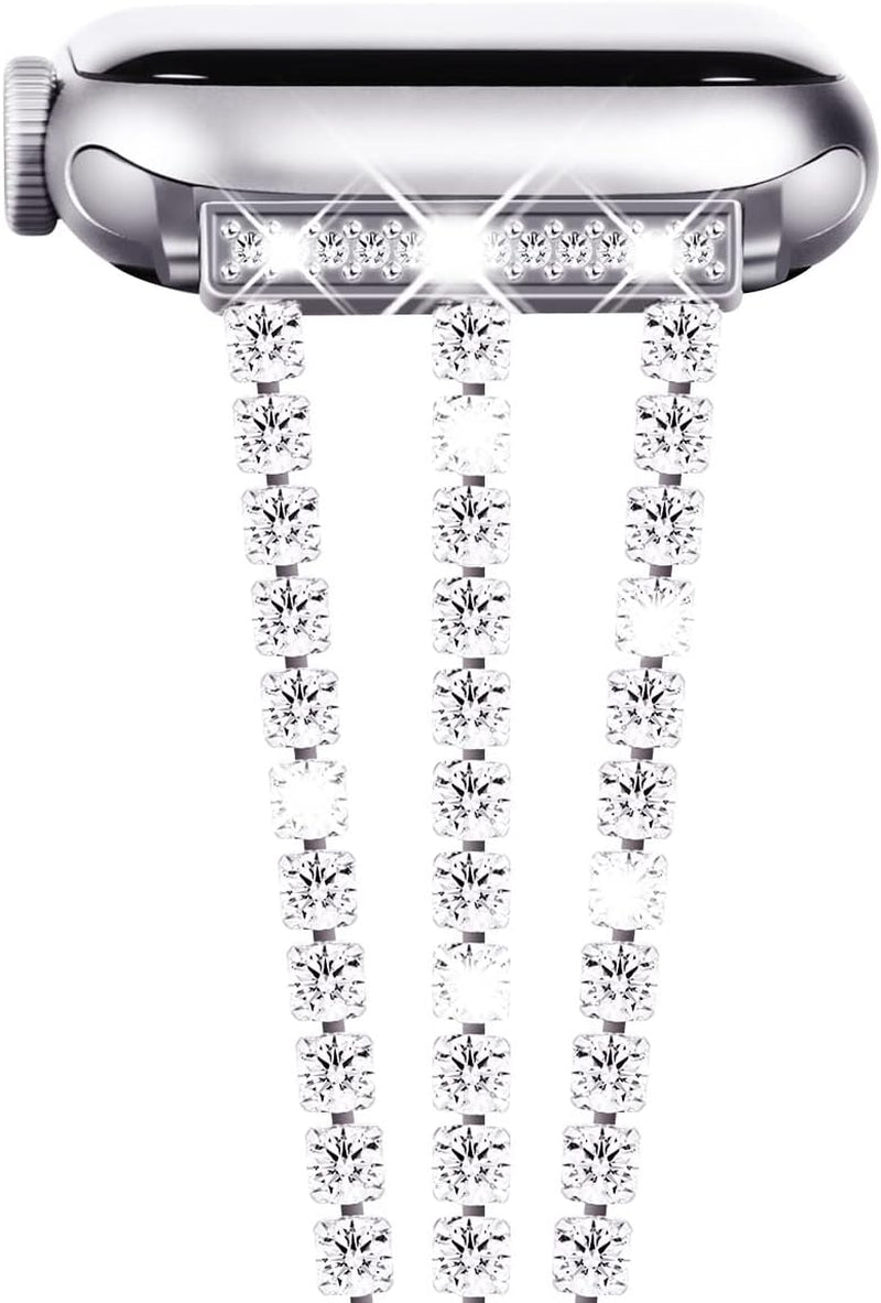 Compatible for Apple Watch Band Series 9 8 Series 7 SE Series 6 5 4 3, Sparkling Bling Shiny Diamonds Bracelet for Iwatch Band Womens