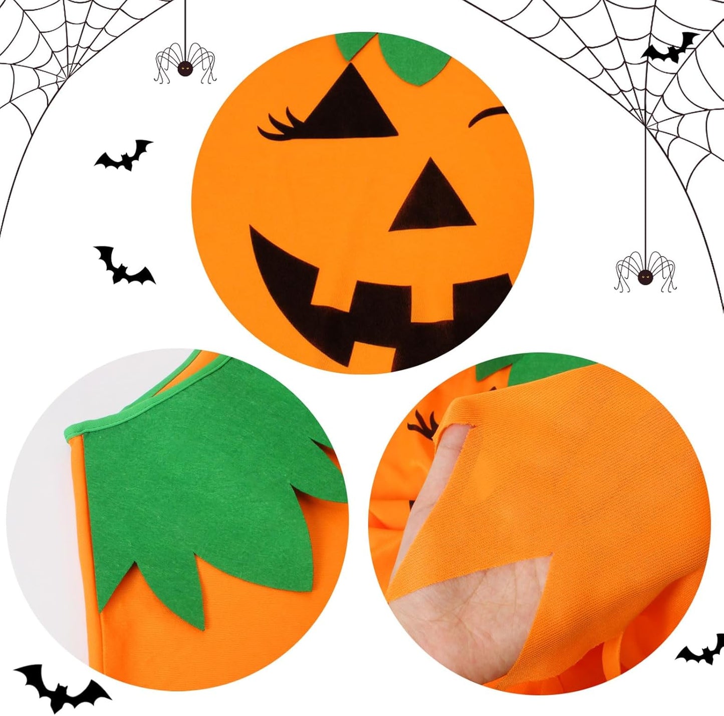 3 PCS Halloween Pumpkin Poncho for Women,Pumpkin Cape Costume with Headband and Candy Bag,Halloween Costume for Women Adults