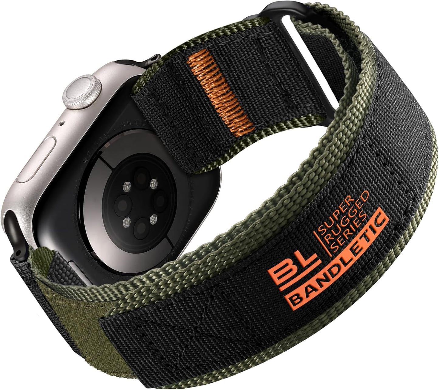 Rugged Nylon Compatible with Apple Watch Bands for Men, Soft Woven Adjustable Tactical Wristbands Strap for Iwatch Ultra 2 49Mm, Series 10 46Mm, 9 8 7 45Mm, SE2 SE 6 5 4 44Mm, 3 2 1 42Mm