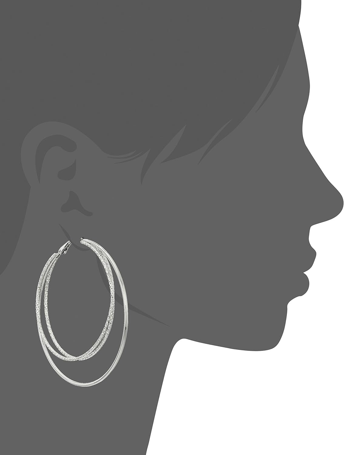 Smooth and Textured Wire Silver Hoop Earrings TLBH
