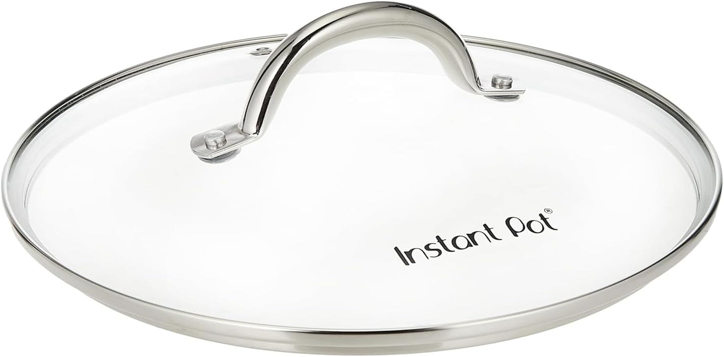 Tempered Glass Lid, 9.1-In, 6-Qt, Cooking Pot Lid, Stainless Steel Handle and Rim, Clear