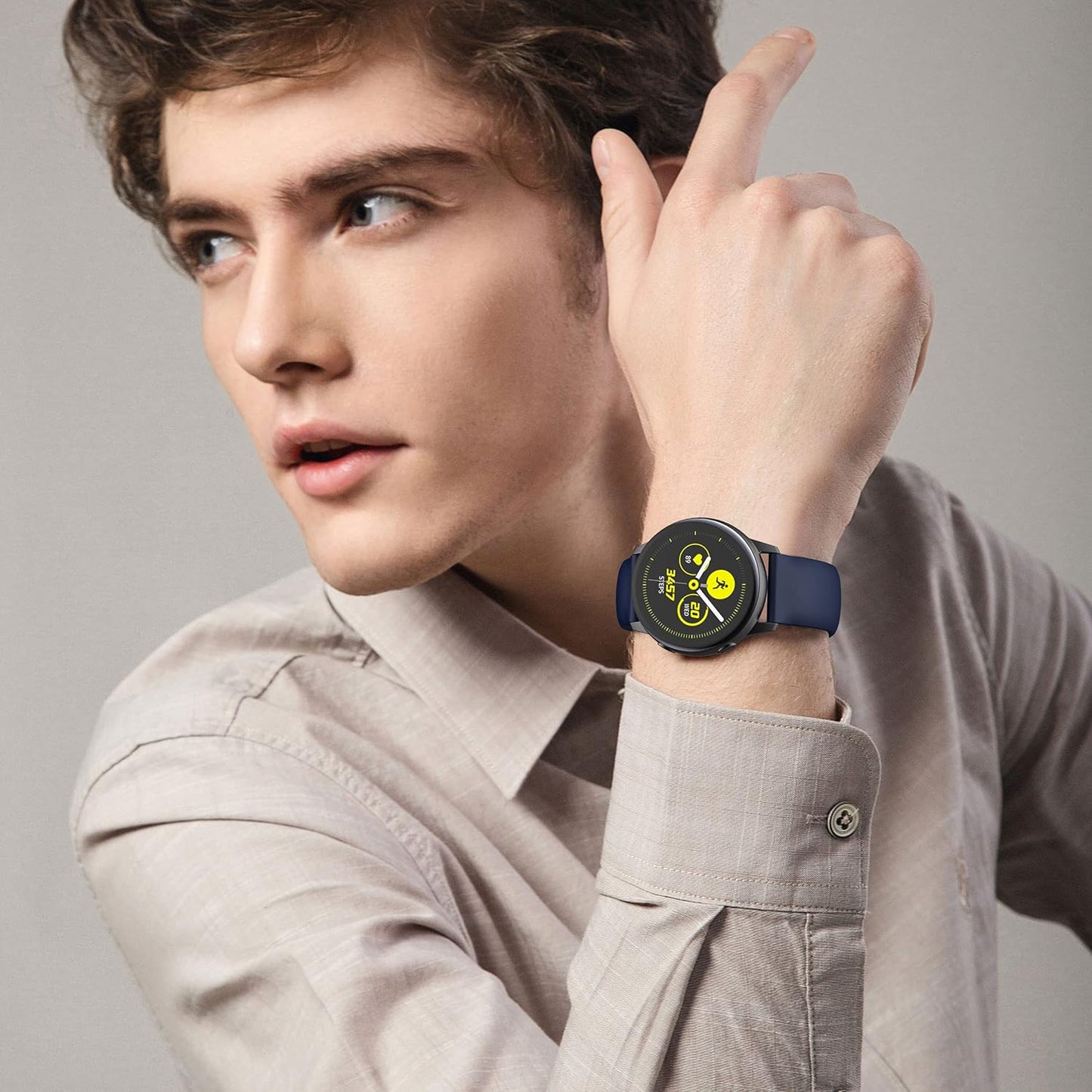 Bands Compatible with Samsung Galaxy Watch 4 Band 40Mm/44Mm and Samsung Active 2 Bands 40Mm/44Mm,20Mm Silicone Watch Band for Galaxy Watch 3 41Mm/Galaxy Watch 42Mm/Gear S2 Classic Women Men