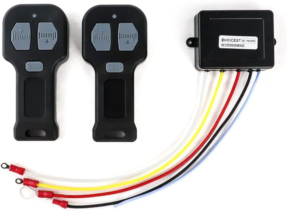 12V Car Wireless Winch Electric Remote Control, 4 Pack Universal Mini 5 Wire Control Winch with Dual Manual Matching Transmitter Kit for Truck, ATV and SUV Winch Wireless System TRUCK DRIVER
