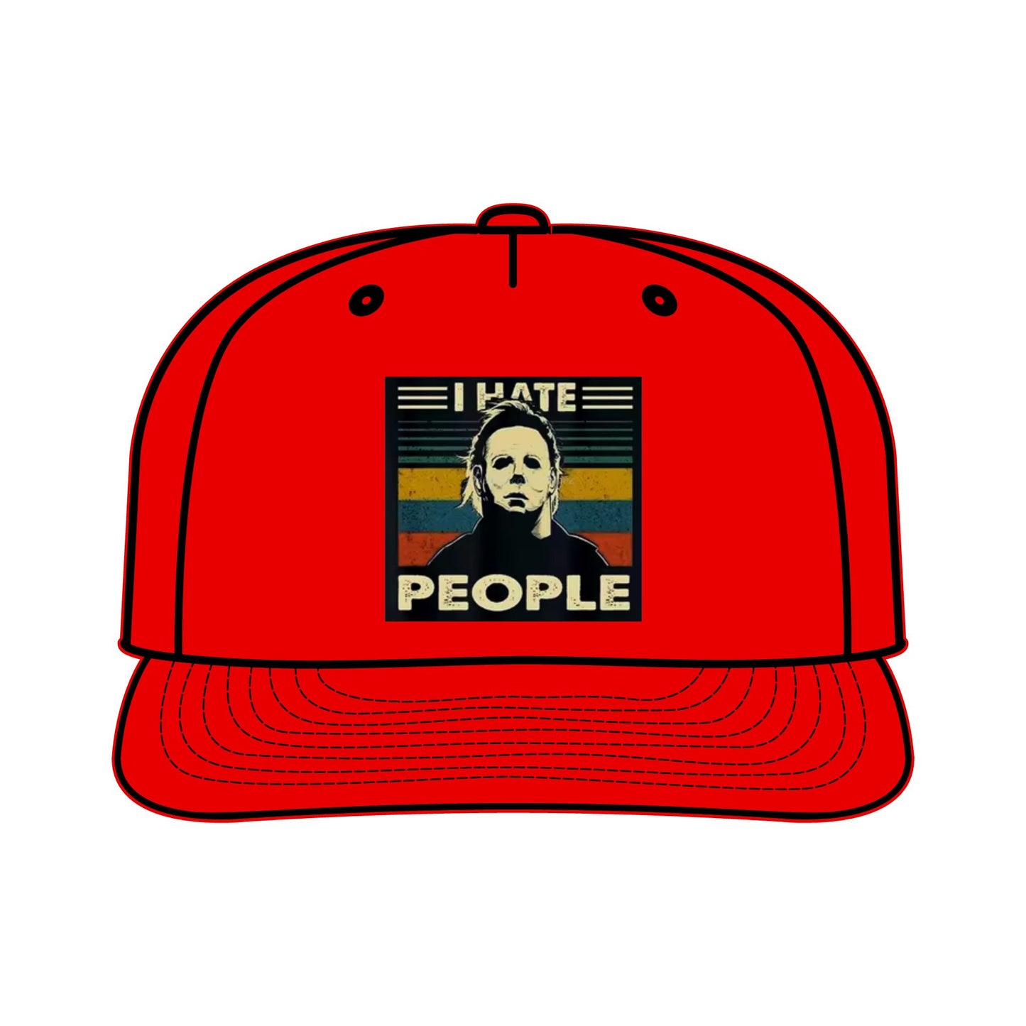 Michael Myers I Hate People Vintage Print Surf Cap