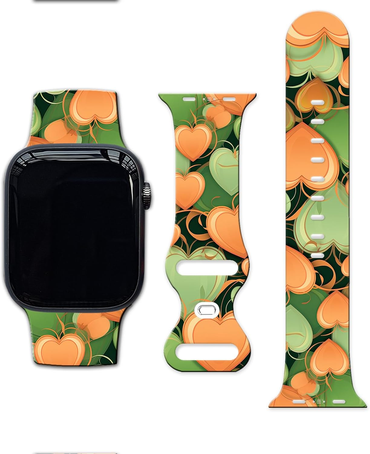 Sport Band Compatible with Apple Watch Bands 49Mm 45Mm 44Mm 42Mm 41Mm 40Mm 38Mm Women Girl, Silicone Floral Printed Fadeless the Roses Pattern Design Strap for Iwatch Series 9,8,7,6,5,4,3,2,5,SE