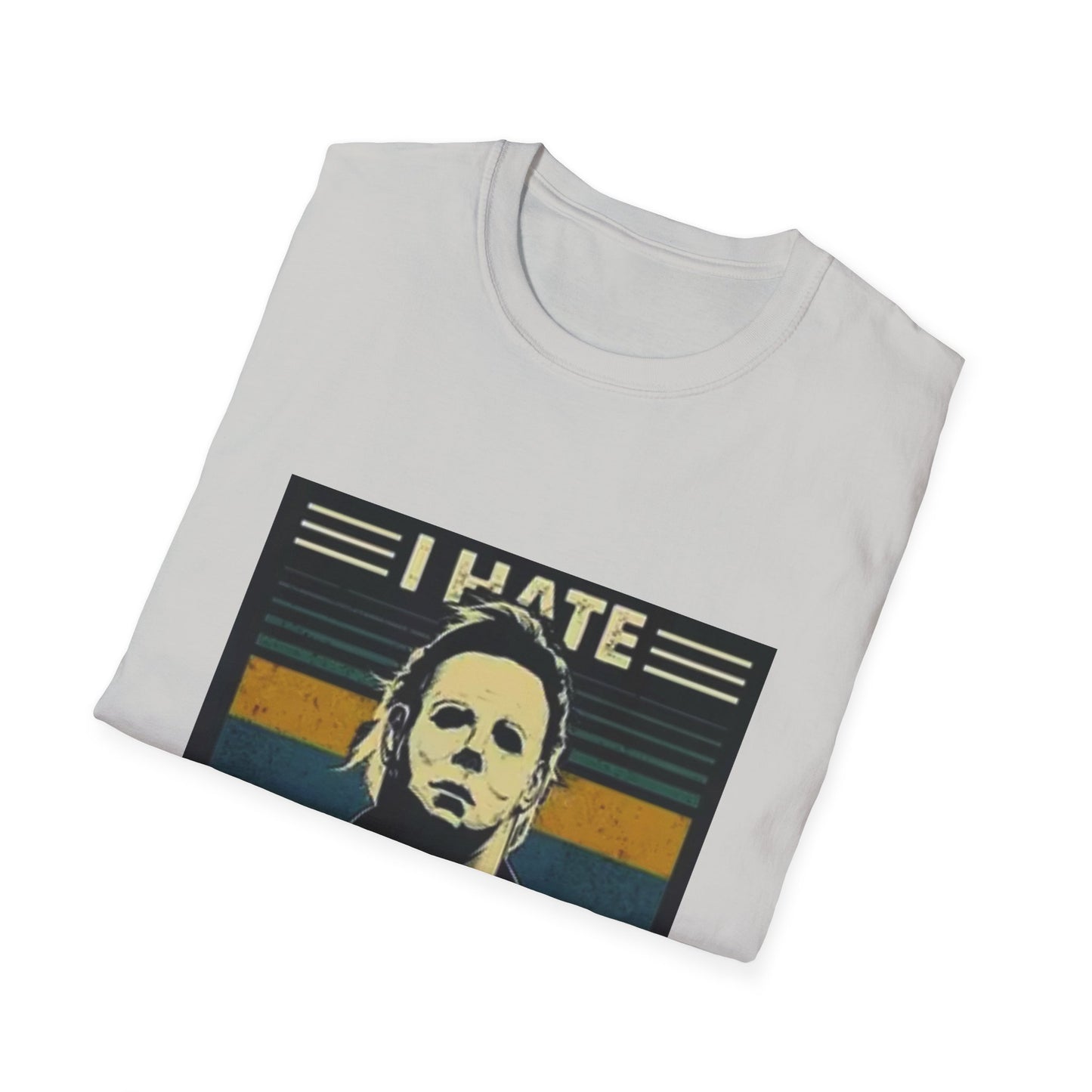 Tees Michael Myers I Hate People Vintage Print Short-Sleeved Tee Men'S Black T Shirt Unisex Softstyle T-Shirt