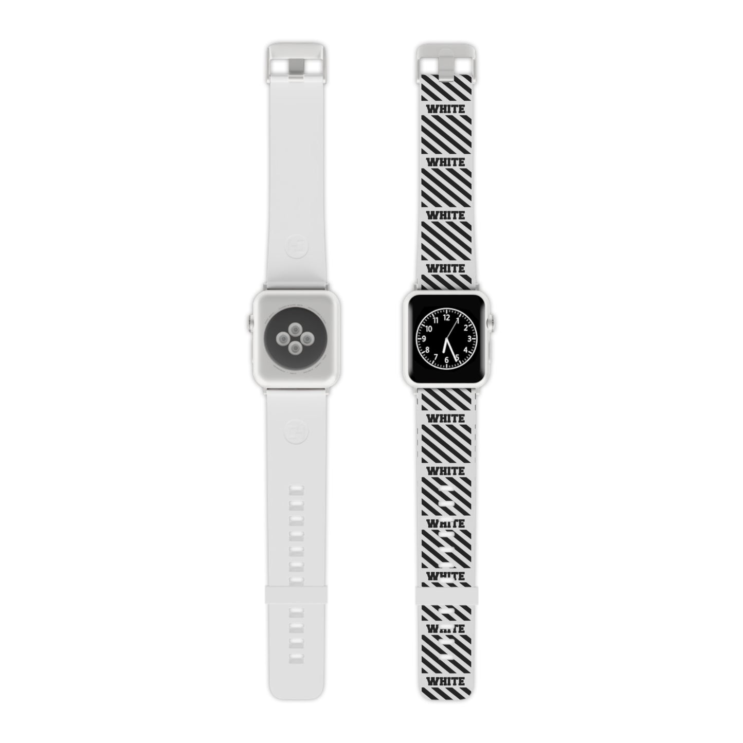Stylish Black & Off-White Inspired Apple Watch Band - Modern Design with 'WHITE' Text