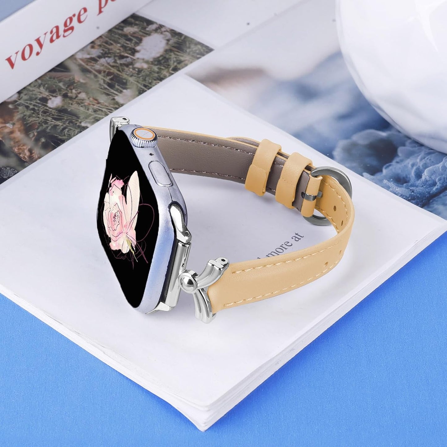 Leather Band Compatible with Apple Watch 38Mm 40Mm 41Mm 42Mm 44Mm 45Mm 49Mm Ultra, Replacement Handmade Leather Strap for Iwatch