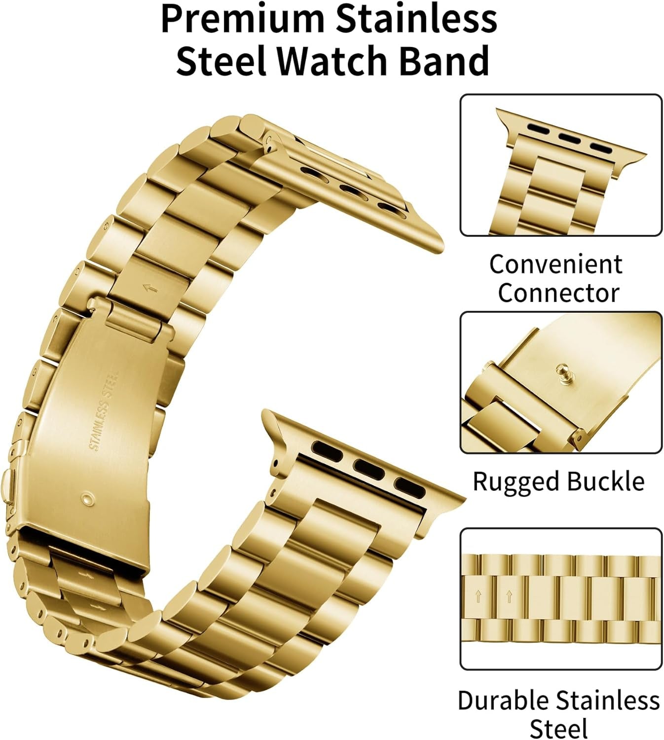 Compatible with Apple Watch Band 49Mm 45Mm 44Mm 42Mm 41Mm 40Mm 38Mm Matte Stainless Steel Metal Watch Strap with TPU Watch Case Compatible with Iwatch Series Ultra/9/8/7/Se2/Se/6/5/4/3/2/1