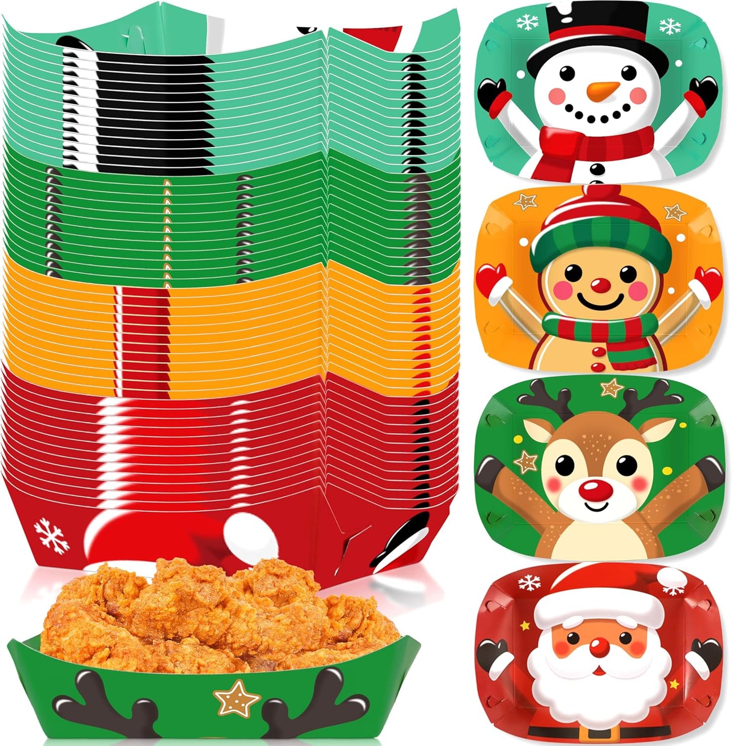 50 Pack Football Party Decorations Paper Food Trays - Helmet Movie Night Supplies Snack Stadium Serving Plates for Super Football Bowl Birthday Disposable Decor