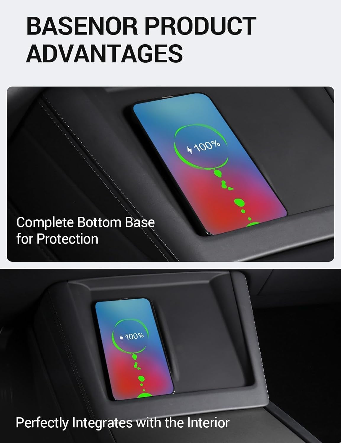 Upgrade Tesla Model 3 Highland Center Console Wireless Charger Mat Silicone Cover Wireless Charging Phone Pad for 2024 2025 Model 3 Interior Accessories