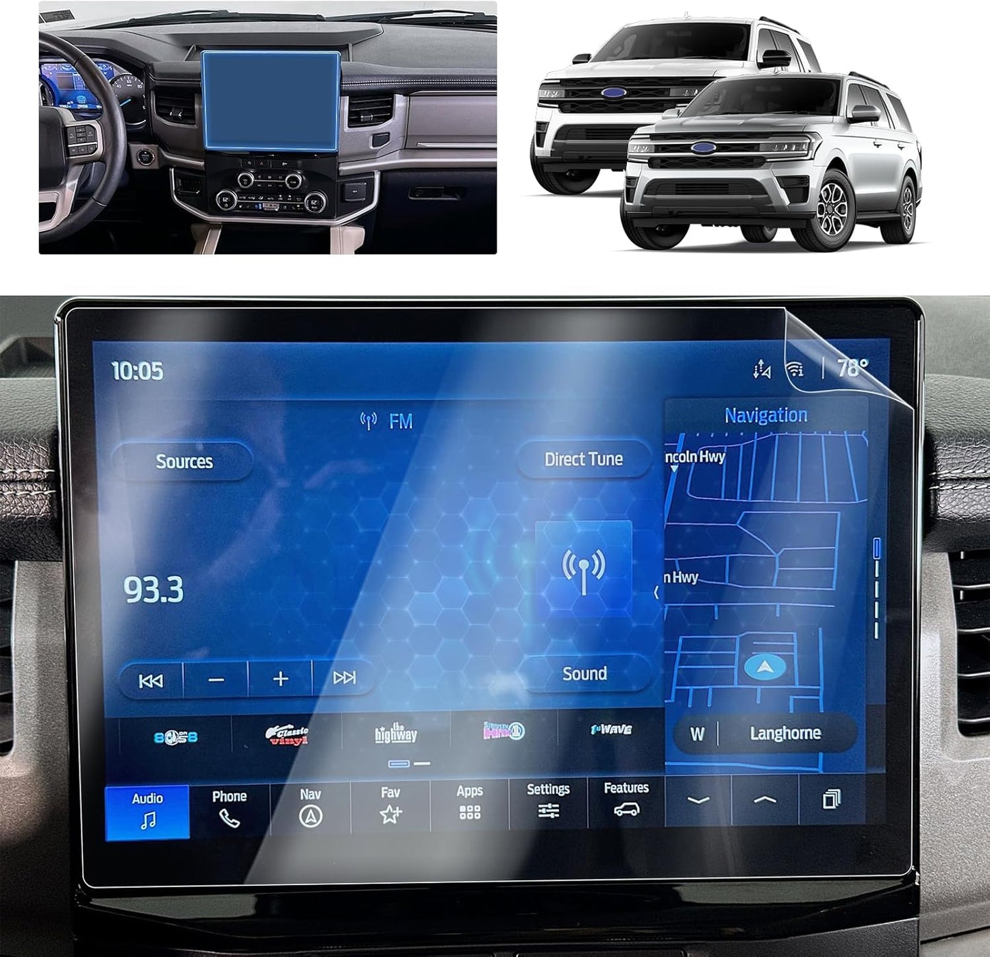 2024 F150 Lightning Screen Protector for 2022-2024 Ford F-150 Lightning Platinum/Lariat/Flash SYNC 4A 15.5In Electric Truck Accessories Tempered Glass Protective Film TRUCK DRIVER