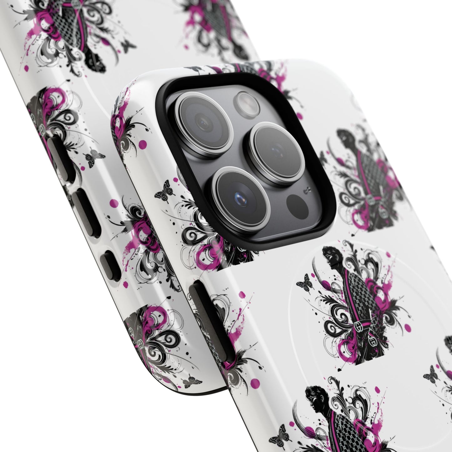 Stylish Tough Magnetic Phone Case with Vibrant Floral Design