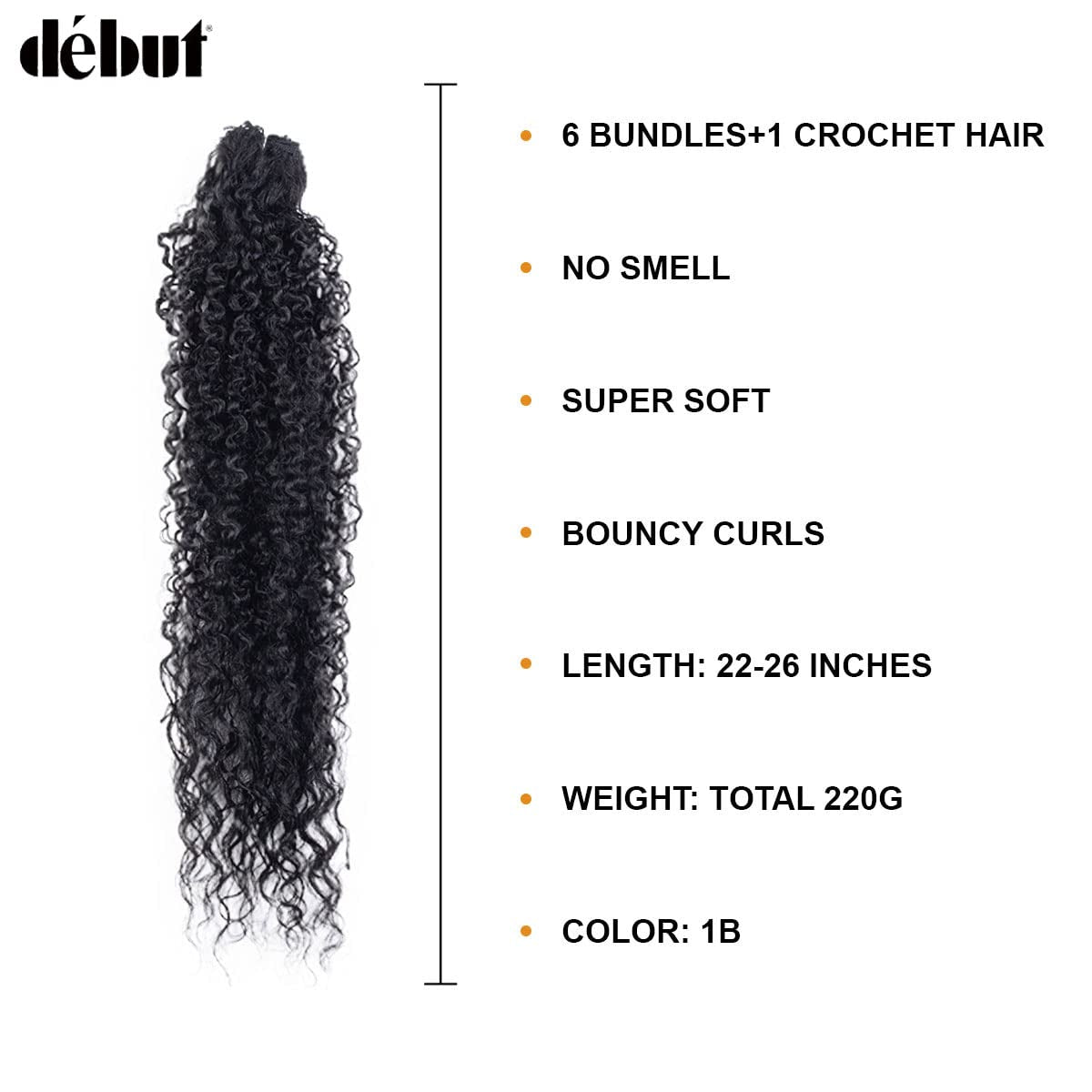 Synthetic Hair Bundles Weave Bundles 7Pcs Afro Kinky Curly 22 24 26 Inch 220G High Temperature Fiber (1B)