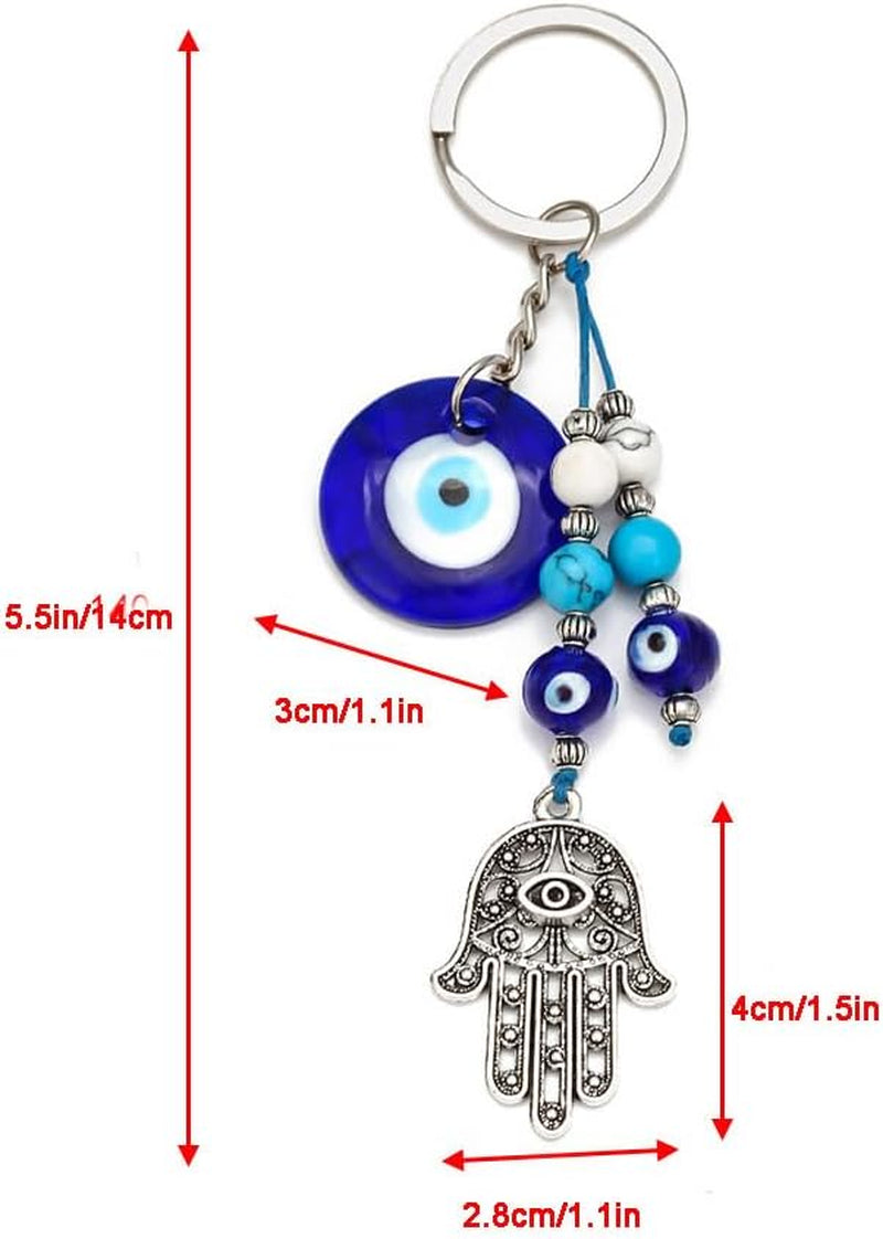 Turkish Evil Eye Keychain Handmade Alloy Keyring Good Luck Pendant Charms Home Decor Accessory