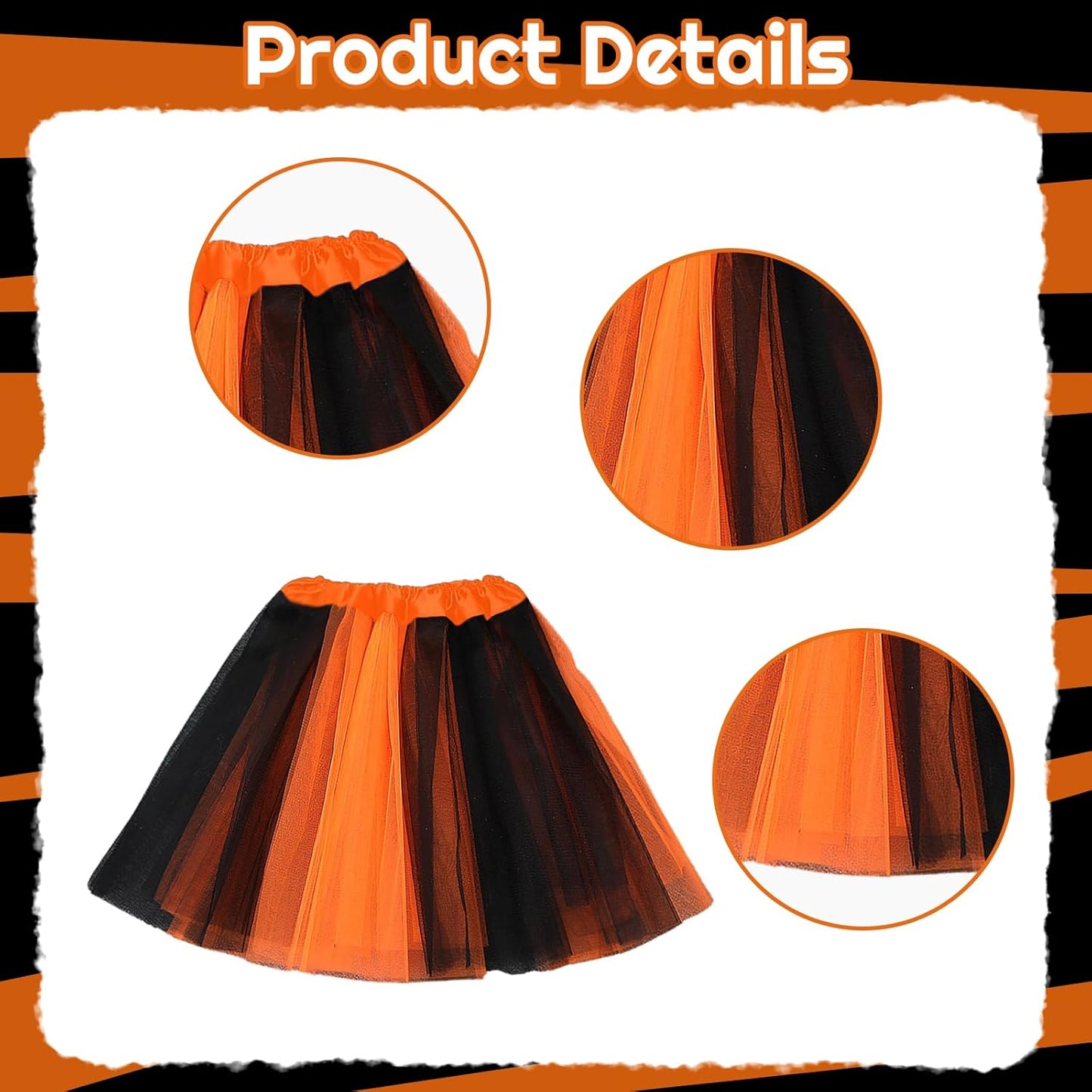5 Pieces Tiger Costume Set, Tiger Ear Headband Tail Nose Bow Tie Tutu Skirt for Halloween Costume Cosplay Party Decoration