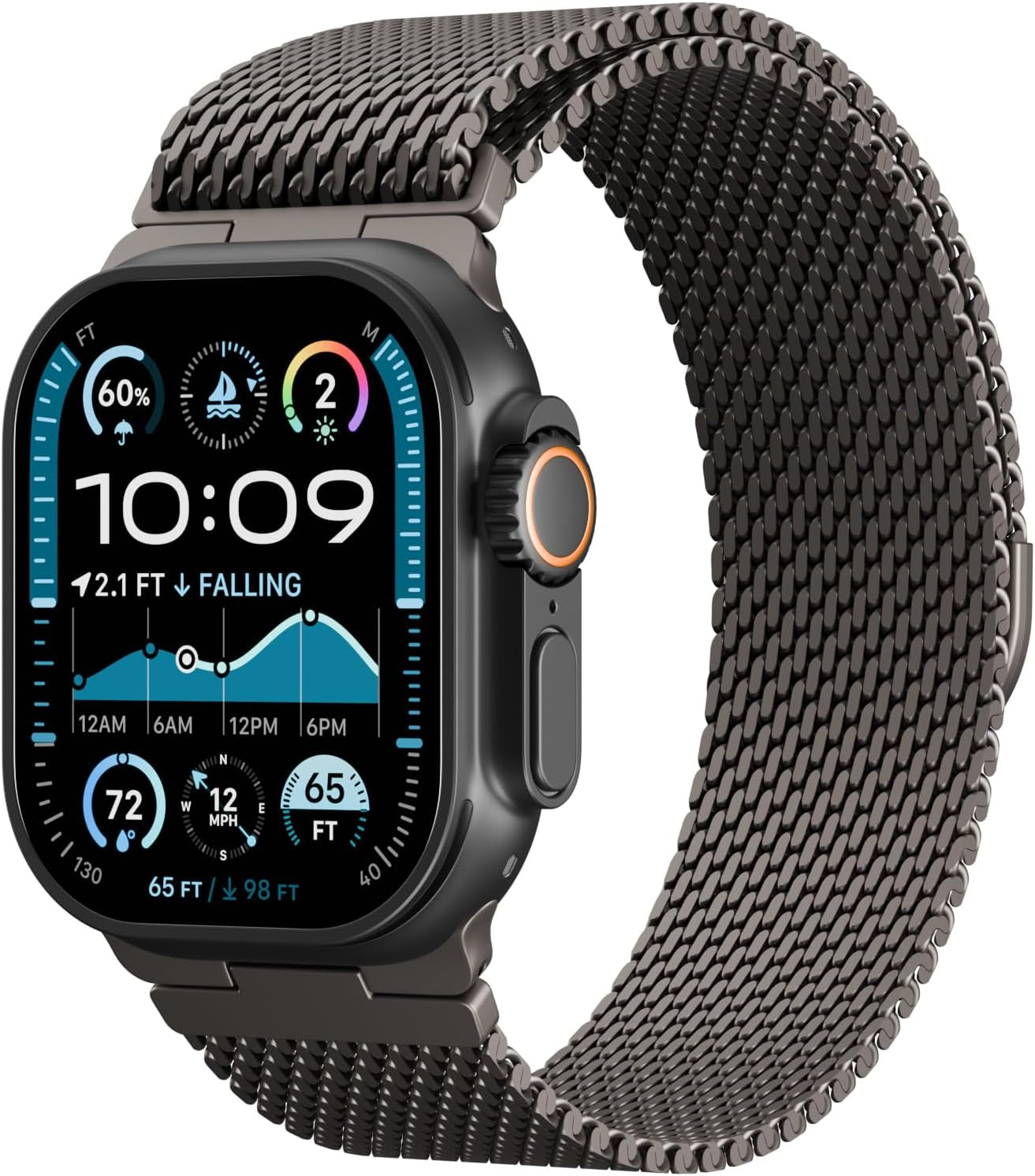 Milanese Mesh Loop Compatible with Apple Watch Band Ultra 2/Ultra 49Mm 46Mm 45Mm 44Mm Men, Breathable Replacement Band for Iwatch SE Series 10/9/8/7/6/5/4
