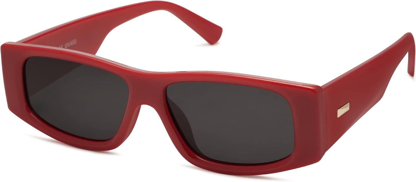 Trendy Y2K Rectangle Polarized Sunglasses for Women Men Fashion Designer Rave Sunglasses SJ2228