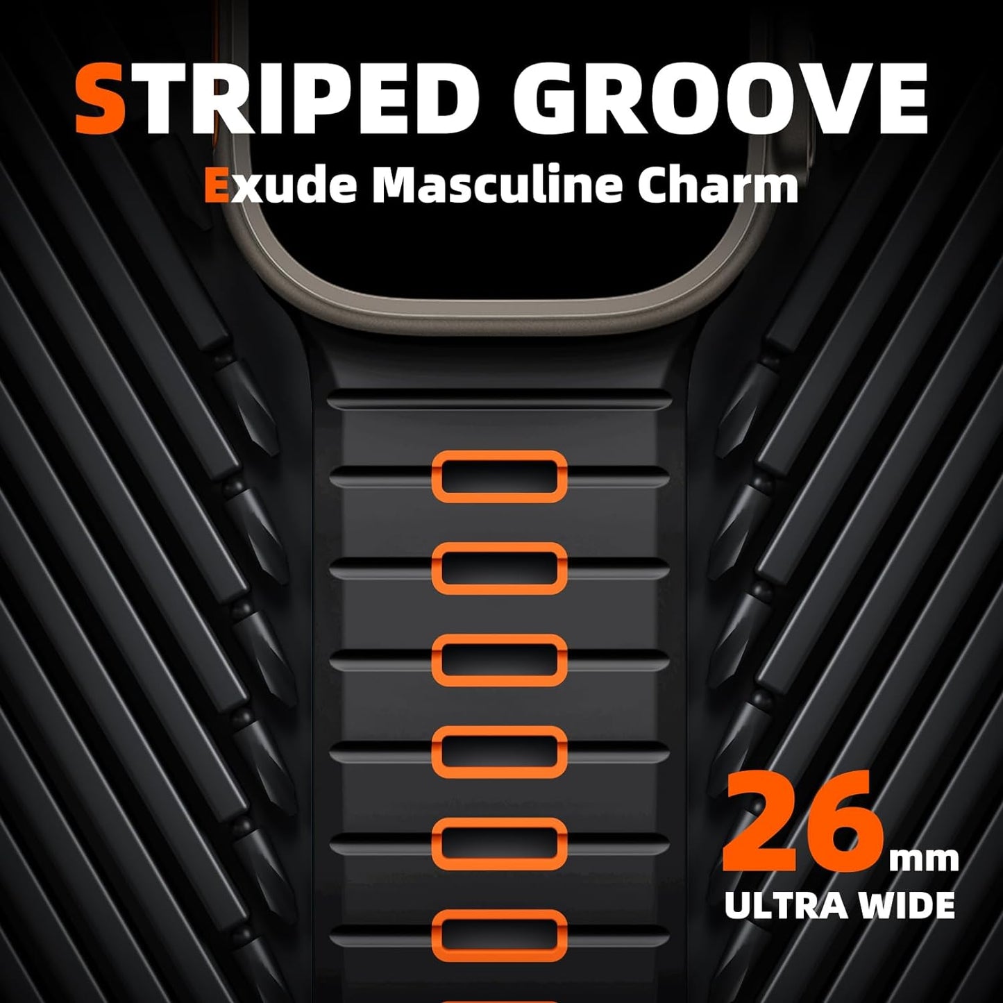 Sport Band Compatible with Apple Watch Ultra 2/Ultra Band,Compatible with Apple Watch Bands for Men 49Mm 46Mm 45Mm 44Mm 42Mm,Silicone Loop Waterproof Strap for Iwatch Bands Series SE 10 9 8-1