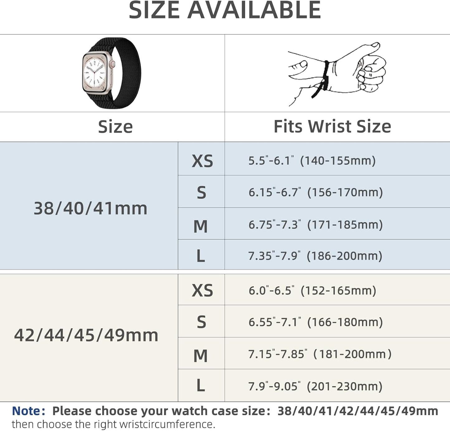 Braided Solo Loop Compatible with Apple Watch Bands for Men 49Mm 45Mm 44Mm 42Mm 38Mm 40Mm 41Mm, Soft Stretchy Nylon Sport Wristbands for Iwatch Ultra Series 9/8/7/6/5/4/3/2/1 SE, Blue Grey
