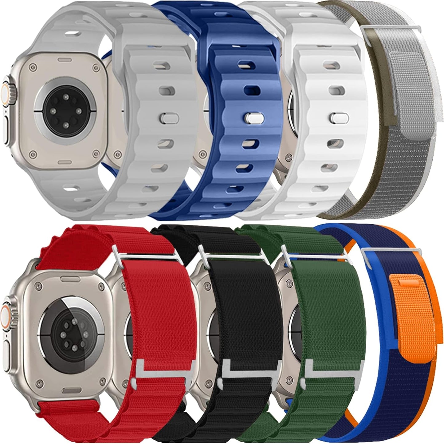 Compatible with Apple Watch Ultra Band 49Mm 46Mm 45Mm 44Mm 42Mm Men Women, Trail Loop+Alpine Loop Apple Watch Band for Iwatch Series 10/9/8/7/6/5/4/3/2/1/Se/Ultra/Ultra 2
