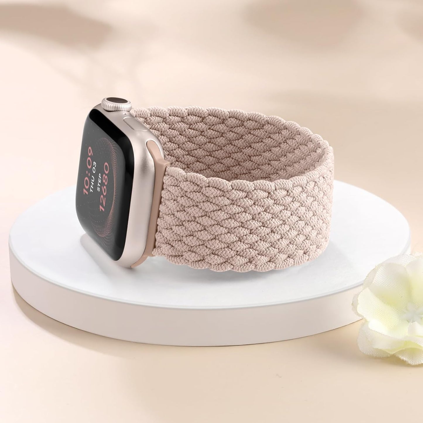 Nylon Stretchy Solo Loop, Compatible with Apple Watch 38/40/41/42/44/45/49Mm, Braided Sport Wristband Straps for Iwatch Series 9/8/7/6/5/4/3/2/1/SE, Pink