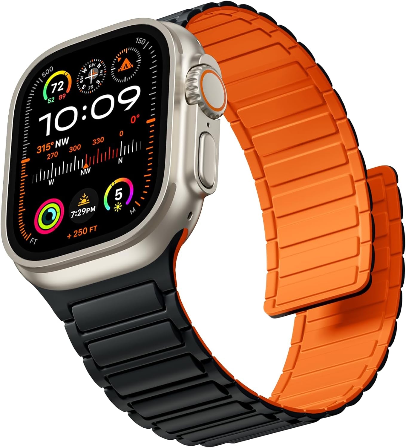 Magnetic Band Compatible with Apple Watch 45Mm for Men 46Mm 44Mm 42Mm 41Mm 40Mm 38Mm 49Mm Bands, Sport Silicone Strap Strong Magnet Link Wristband for Iwatch Series 10 9 8 7 6 5 4 3 SE Ultra 2