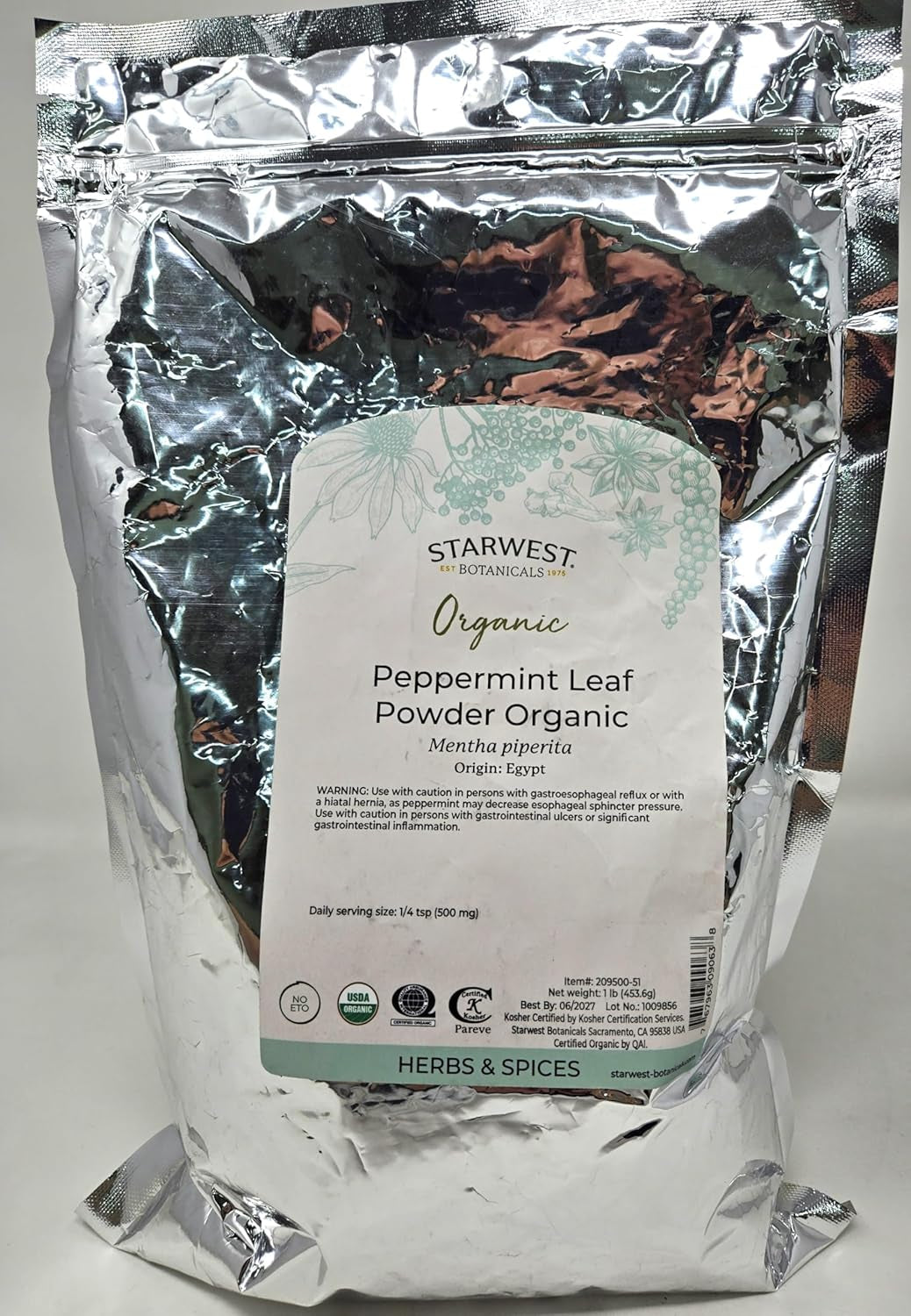 Organic Peppermint Leaf Powder - 1LB TLBH
