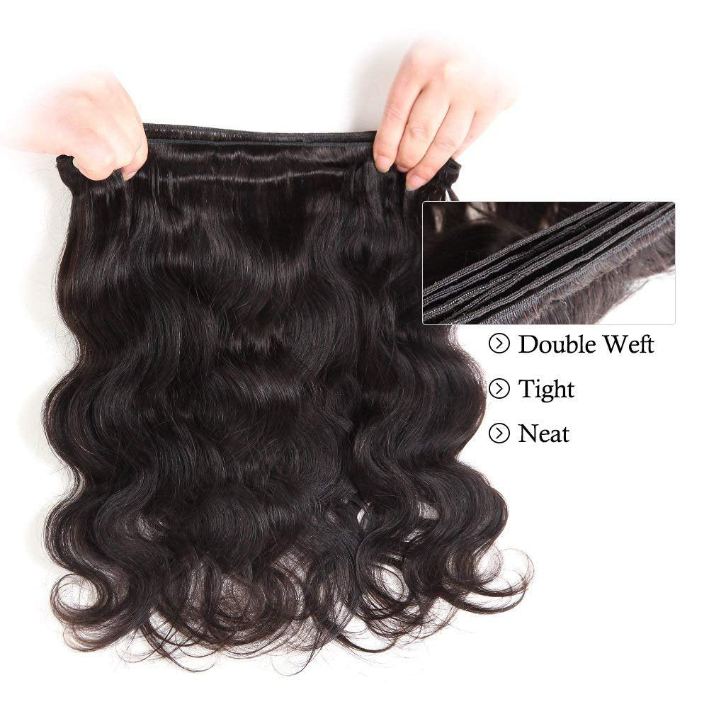 Brazilian Hair Body Wave 3 Bundles 16 18 20Inchs 10A Human Hair Weave Bundles Natural Color
