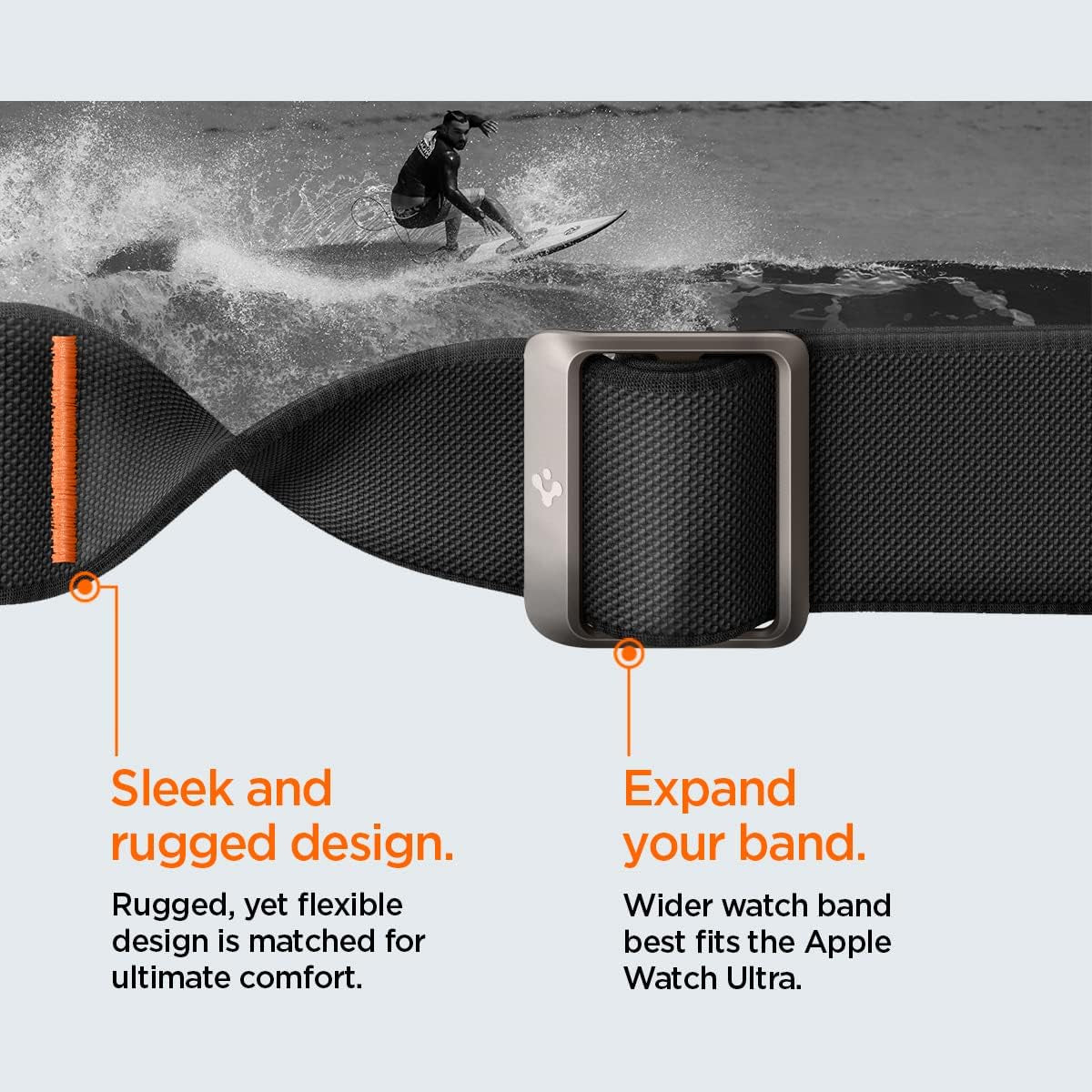 Lite Fit Ultra Band Designed for Apple Watch Band for Apple Watch Ultra2/Apple Watch Ultra 49Mm, Series 9/8/SE2/7/6/SE/5/4/3/2/1 45Mm/44Mm/42Mm Nylon Solo Loop