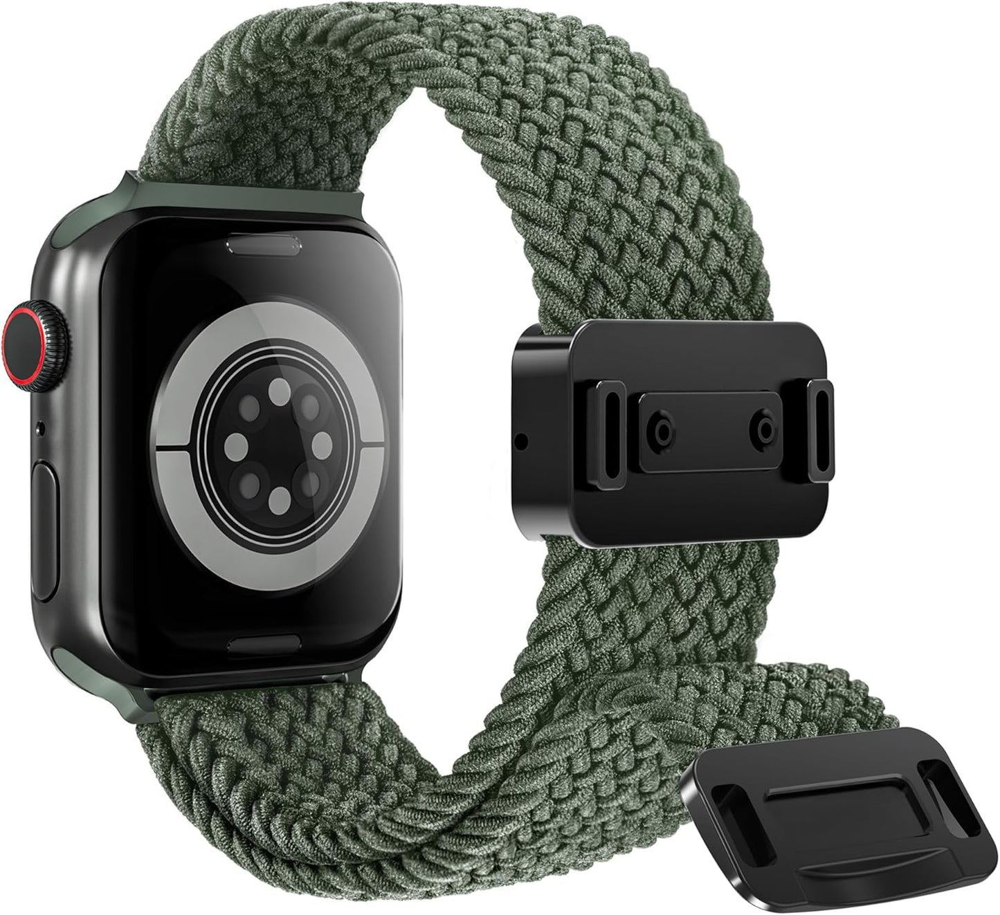 Magnetic Stretchy Watch Band Compatible for Apple Watch Band 38Mm 40Mm 41Mm,Comfortable Adjustable Straps Wristbands for Iwatch Series 9 8 7 6 5 4 SE 3 2 1 Ultra 1 2 Women Men, Army Green
