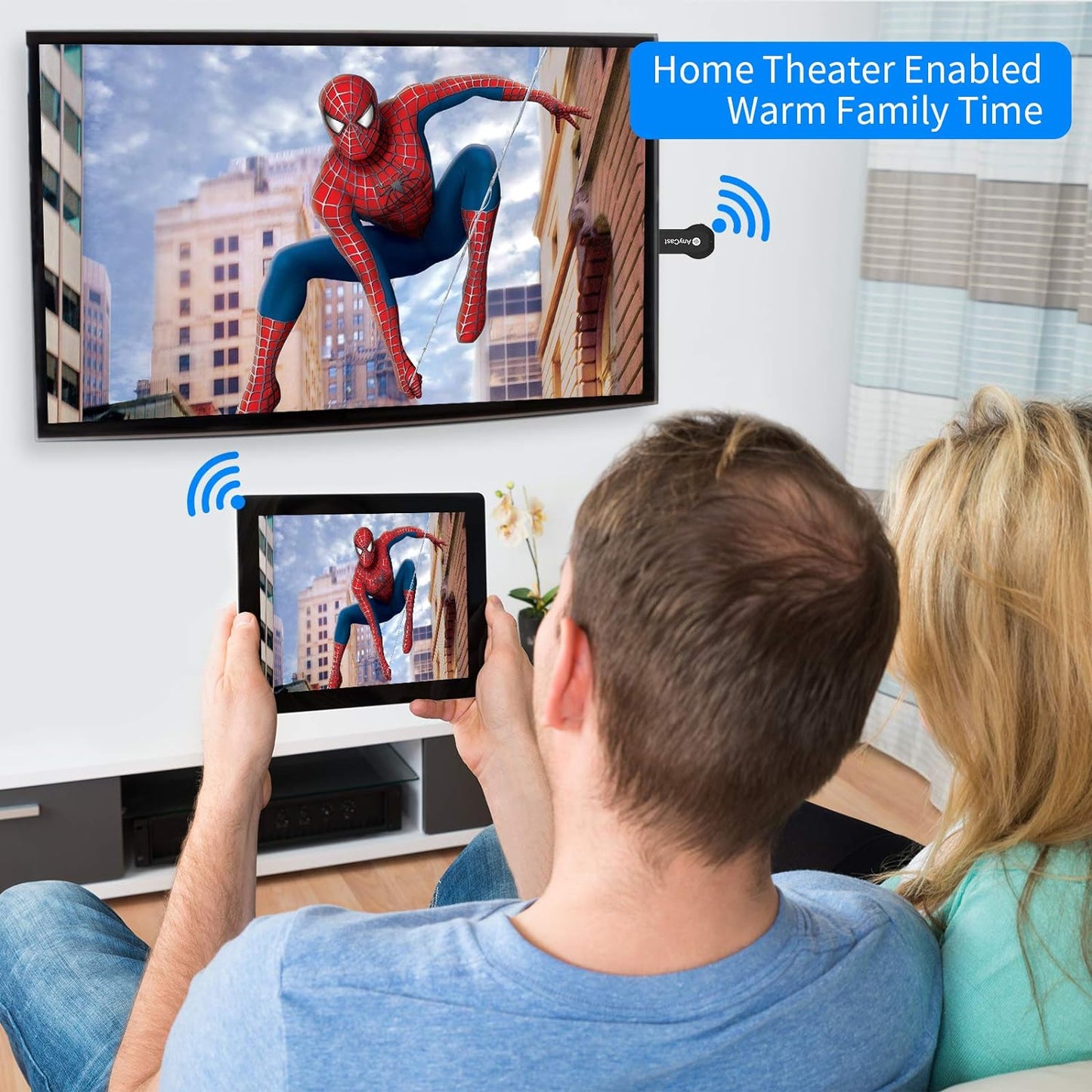 4K&1080P Wireless HDMI Display Adapter - Iphone Ipad Miracast Dongle for TV - Upgraded Streaming Receiver - Macbook Laptop Samsung LG Android Phone - for Birthday Gift,Business,Education