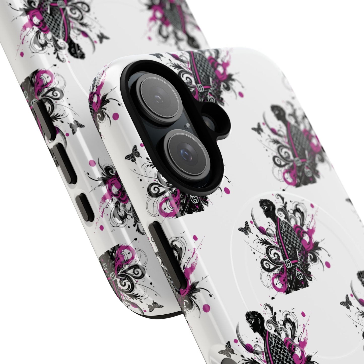 Stylish Tough Magnetic Phone Case with Vibrant Floral Design