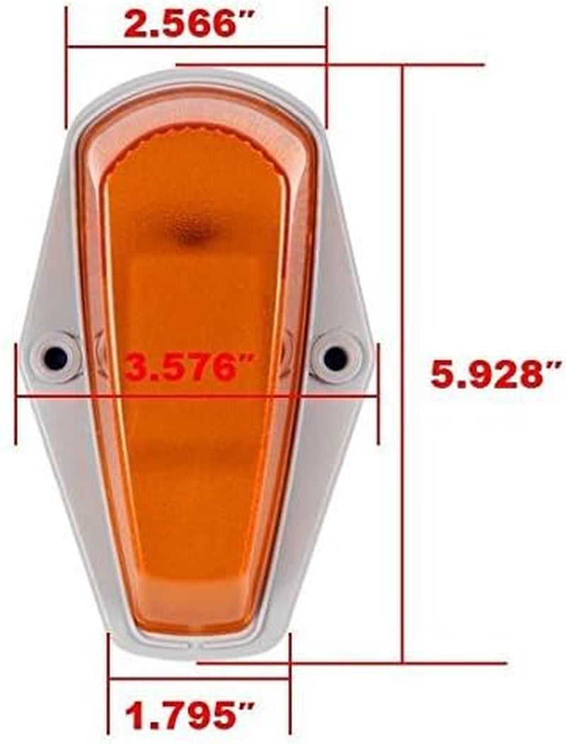 5 X Cab Roof Marker Lights Amber Lens White LED Compatible with 1973-1997 Ford F-150 F-250 F-350 F Series Pickup Super Duty Trucks, Cab Roof Running Lights, Accessories Light W/Wiring Pack