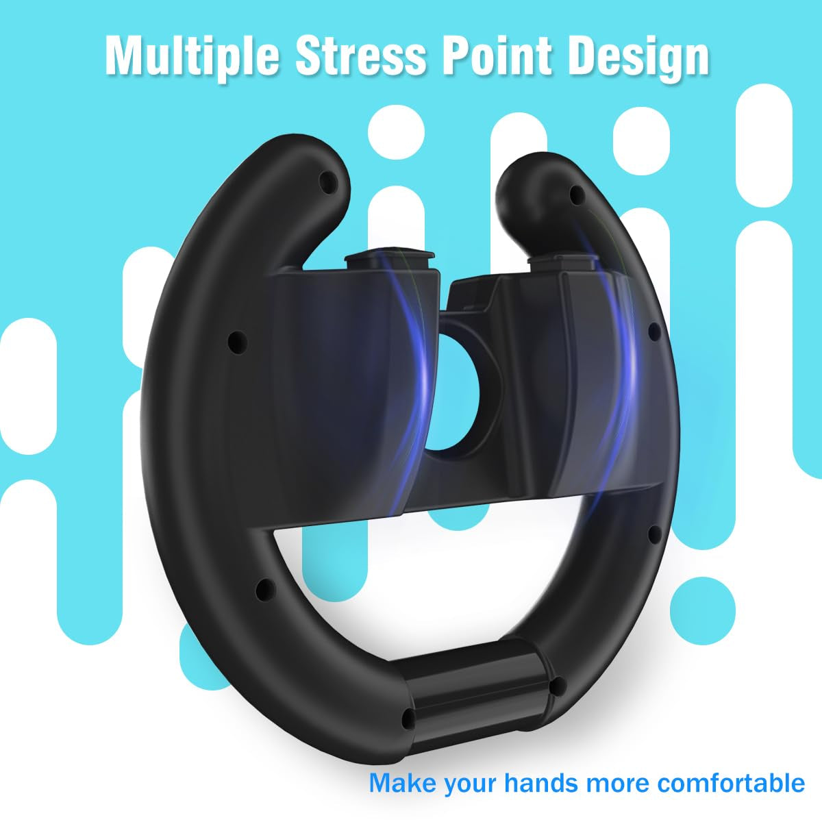 Switch Steering Wheel for Mario Kart 8 Deluxe,Steering Wheel Compatible with Nintendo Switch and OLED Joy Con,Switch Accessories Gift for Mario Kart,2 Packs