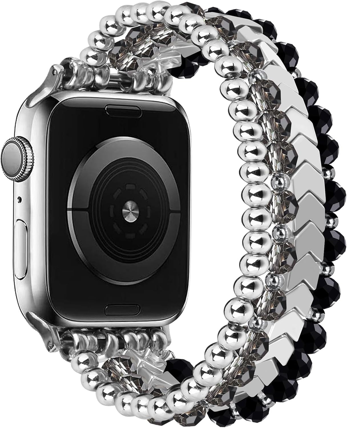 Beaded Bracelet Compatible with Apple Watch Band 38Mm/40Mm/41Mm Series 9/8/7/SE/6/5/4/3/2/1 Women Fashion Handmade Elastic Stretch Strap for Iwatch Bands Replacement