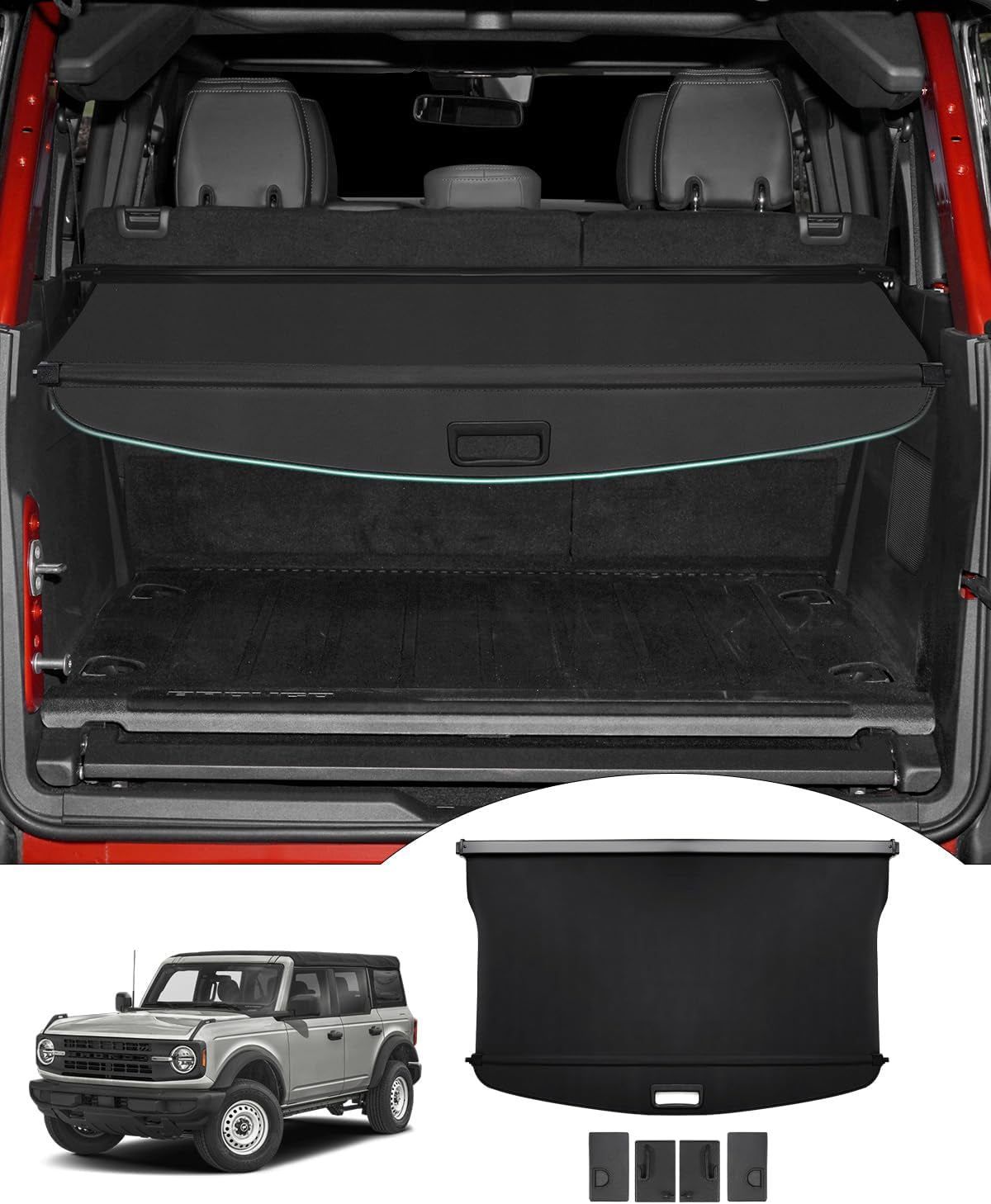 Cargo Cover for 2019-2024 2025 Toyota RAV4 Accessories Trunk Cover Retractable Trunk Shielding Shade Cargo Luggage Cover No Gap