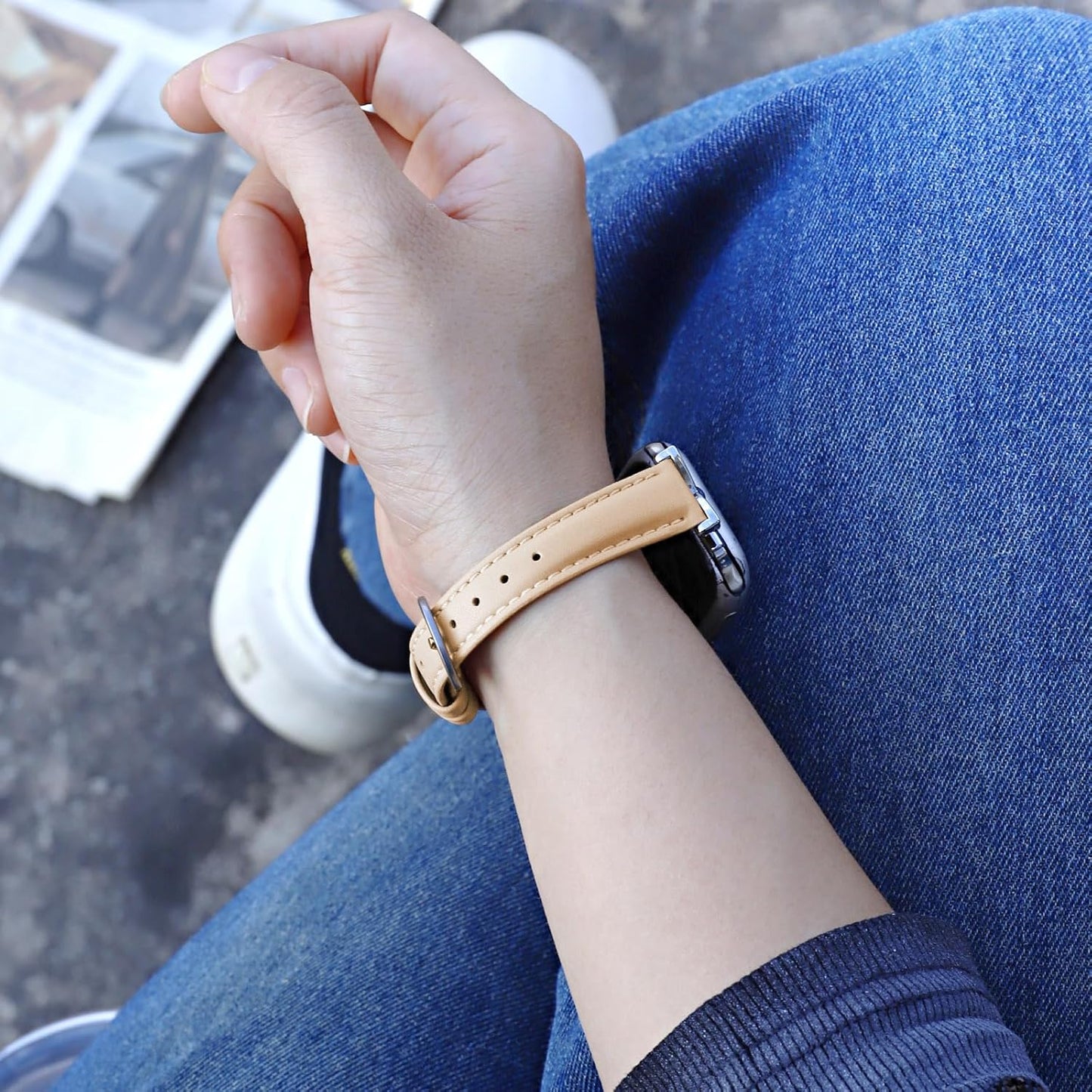 Leather Band Compatible with Apple Watch 38Mm 40Mm 41Mm 42Mm 44Mm 45Mm 49Mm Ultra, Replacement Handmade Leather Strap for Iwatch