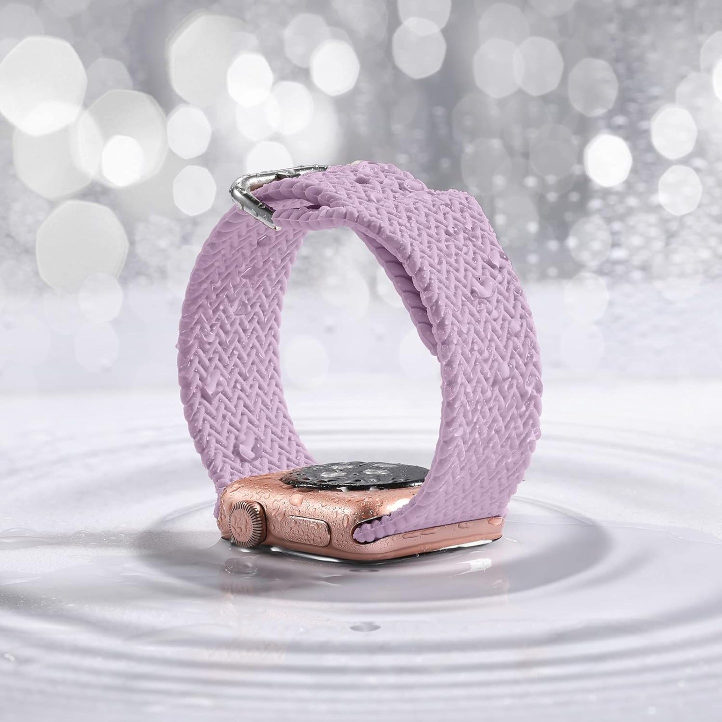 Compatible with Apple Watch Band 38Mm Women Men Series 6, Comfortable Flexible Textured Weave Pattern Sport Wristband for Apple Watch SE 40Mm Series 6 5 4 3 2 1, Lavender