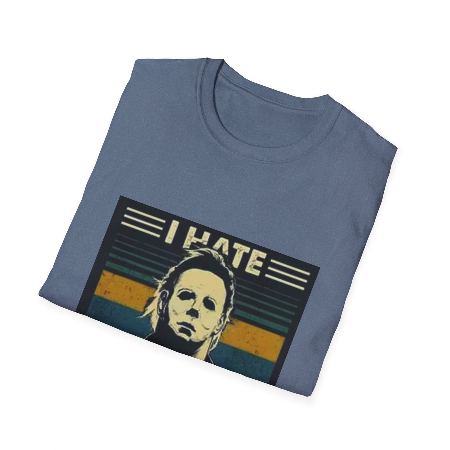 Tees Michael Myers I Hate People Vintage Print Short-Sleeved Tee Men'S Black T Shirt Unisex Softstyle T-Shirt