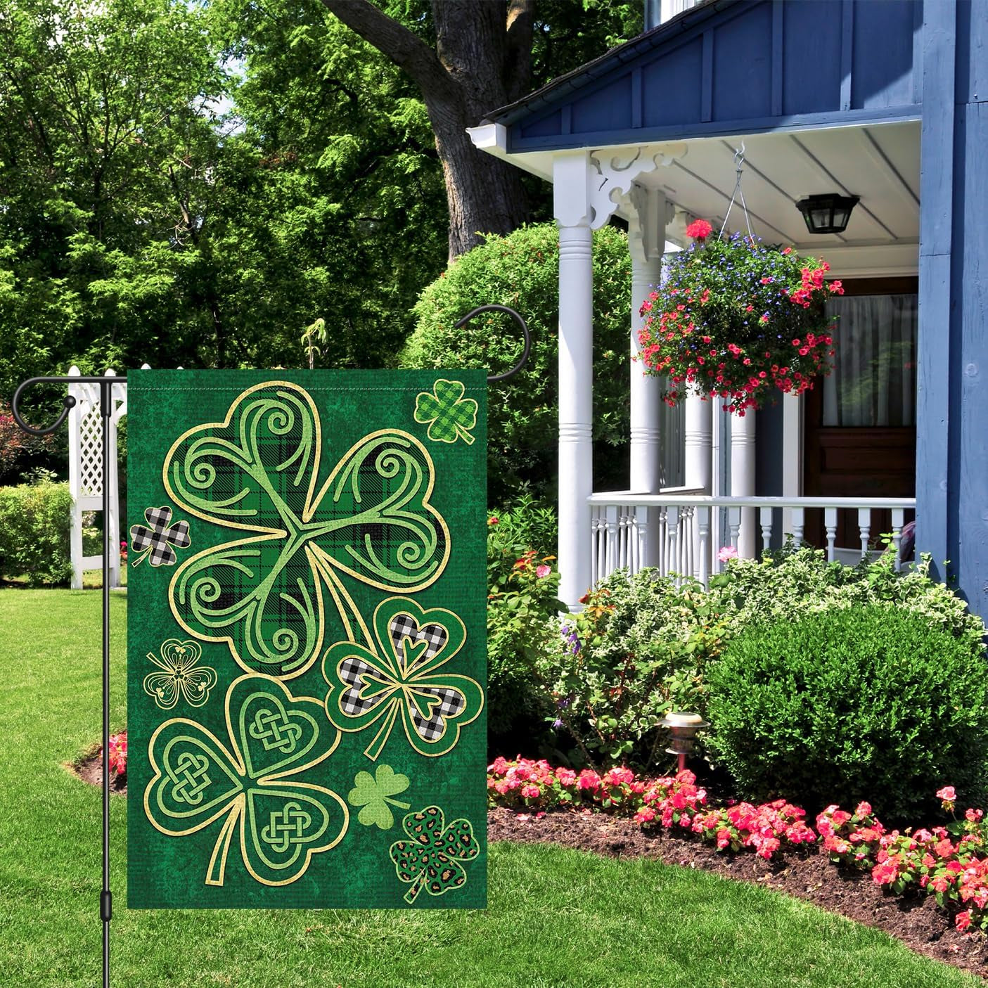 Welcome St. Patrick'S Day Garden Flag 12X18 Double Sided Vertical, Burlap Spring Small Lucky Shamrock Clover Yard Banner Sign Buffalo Plaid Home outside Outdoor Decor