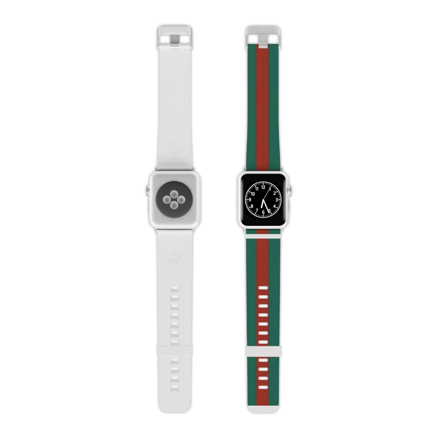 Stylish Apple Watch Band - Green & Red Stripe Design