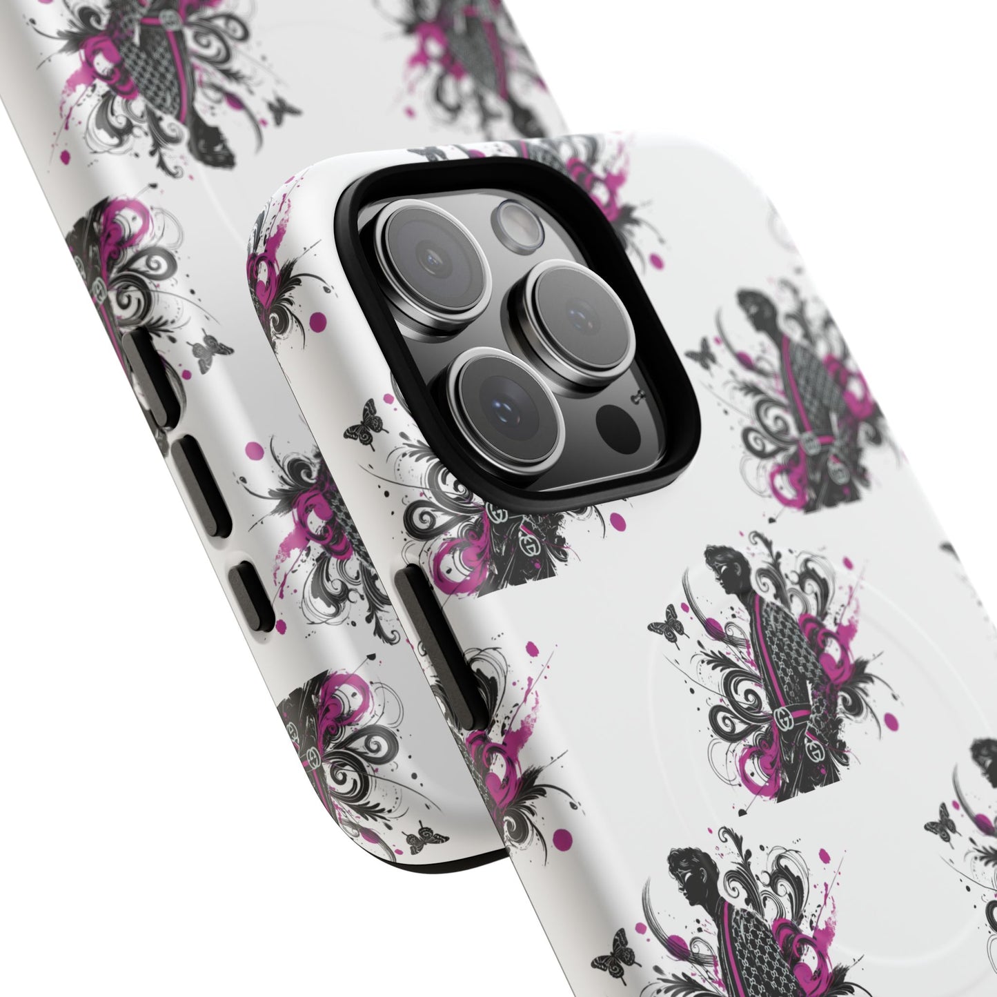 Stylish Tough Magnetic Phone Case with Vibrant Floral Design