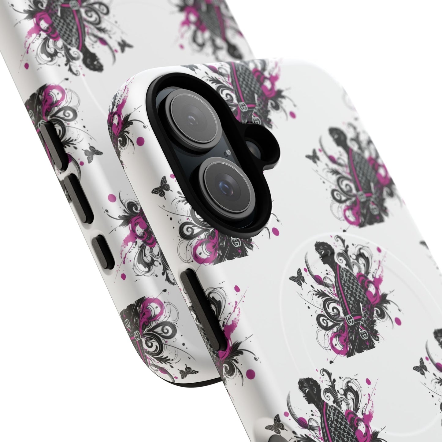 Stylish Tough Magnetic Phone Case with Vibrant Floral Design